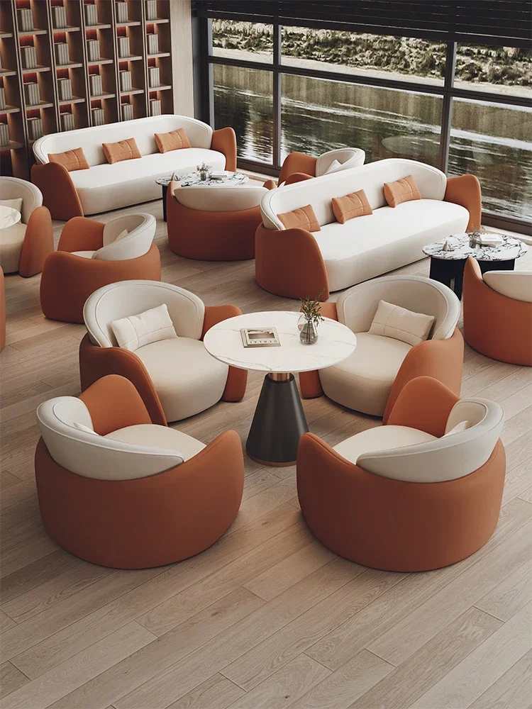 

Business Reception Negotiation Sofa Table and Chair Combination Hotel Sales Office Lobby Beauty Salon Rest Area