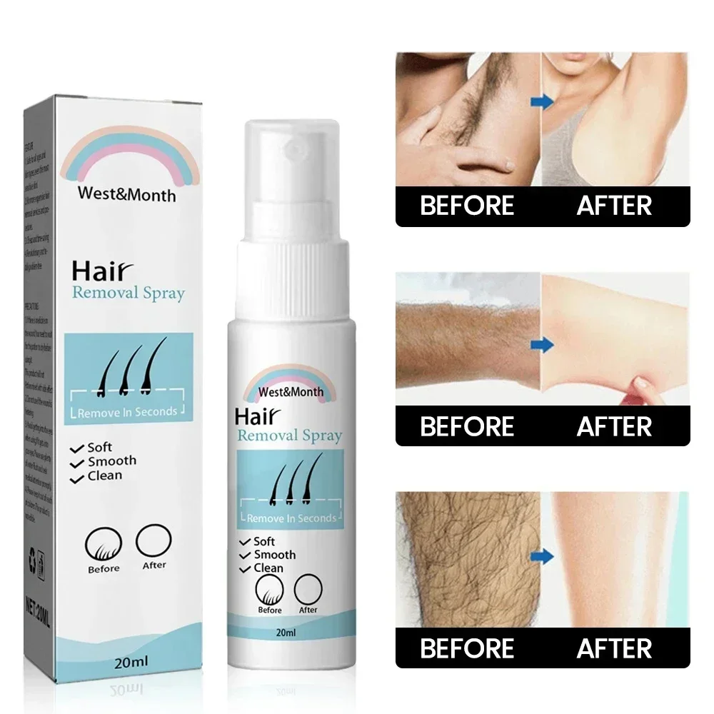 20ml Permanent Hair Removal Spray Painless Armpit Legs Arm Hair Remover Hair Growth Inhibitor Depilation Smooth Beauty Body Care