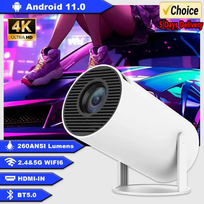 Mini HY300 Smart Android Projector Portable Wireless Home Theater Pocket Projector with Latest Technology HY300
