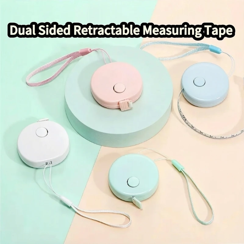 1-6pcs  2 Meters Retractable Dual Sided Tape Measure Push Button Body Ruler for Sewing Tailor Weight Loss Medical Measurement