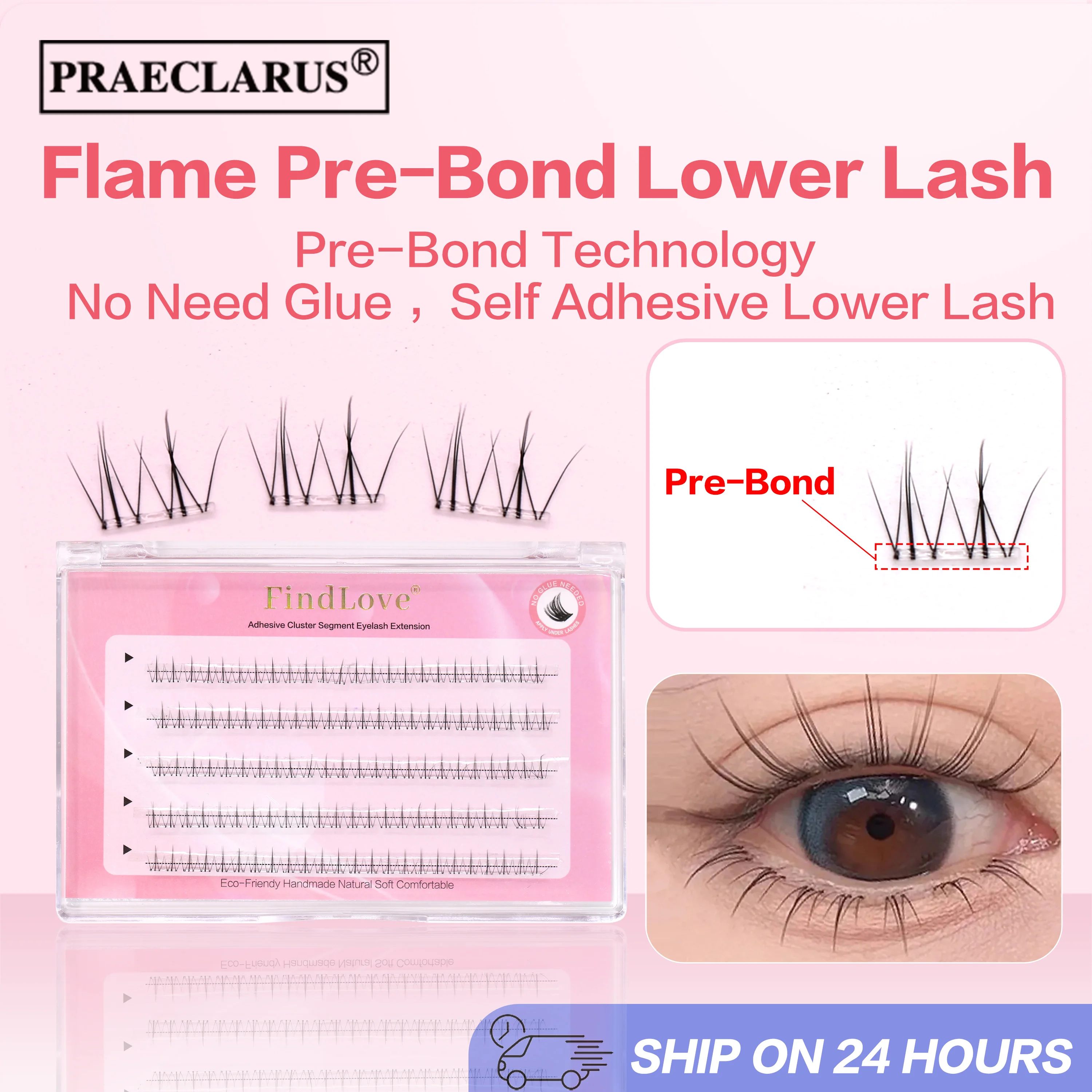 

[Glue Free Eyelash]FindLove Flame Lower Eyelashes No Glue Need Lashes Extension Set Natural Reusable Self Adhesive False Eyelash