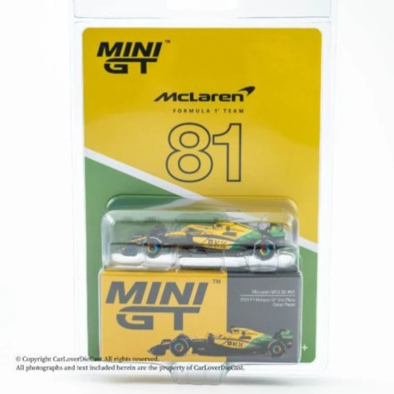 MINIGT 1:64 McLaren MCL38 #81 #4  Oscar Piastri 2024 F1 Monaco GP 2nd Alloy Car Model