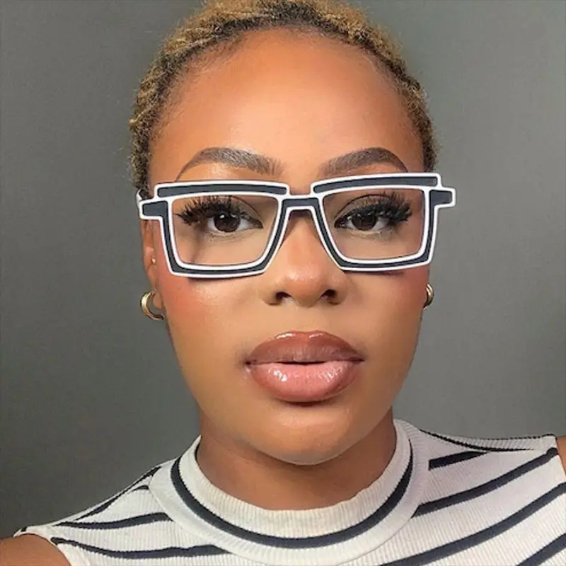 Vintage Square Eyeglasses Cute Cartoon Style Blue Light Blocking Spectacles Ins Trendy Optical Computer Eyewear Driving Shades