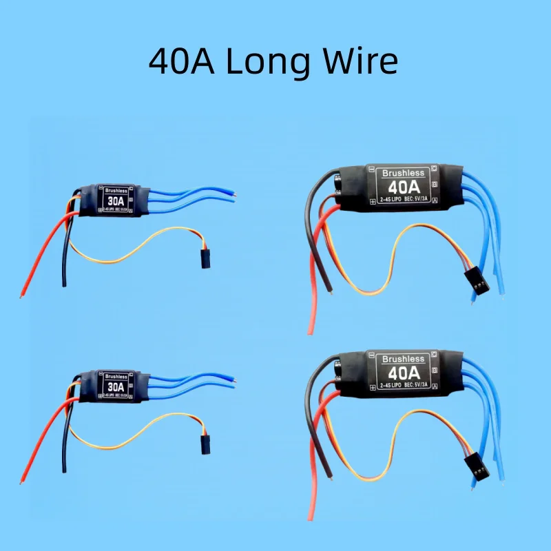 30A/40A ESC bürstenloser elektronischer Geschwindigkeitsregler 2-4S mit 5V3A UBEC für RC FPV Quadcopter Starrflügelmodellflugzeuge