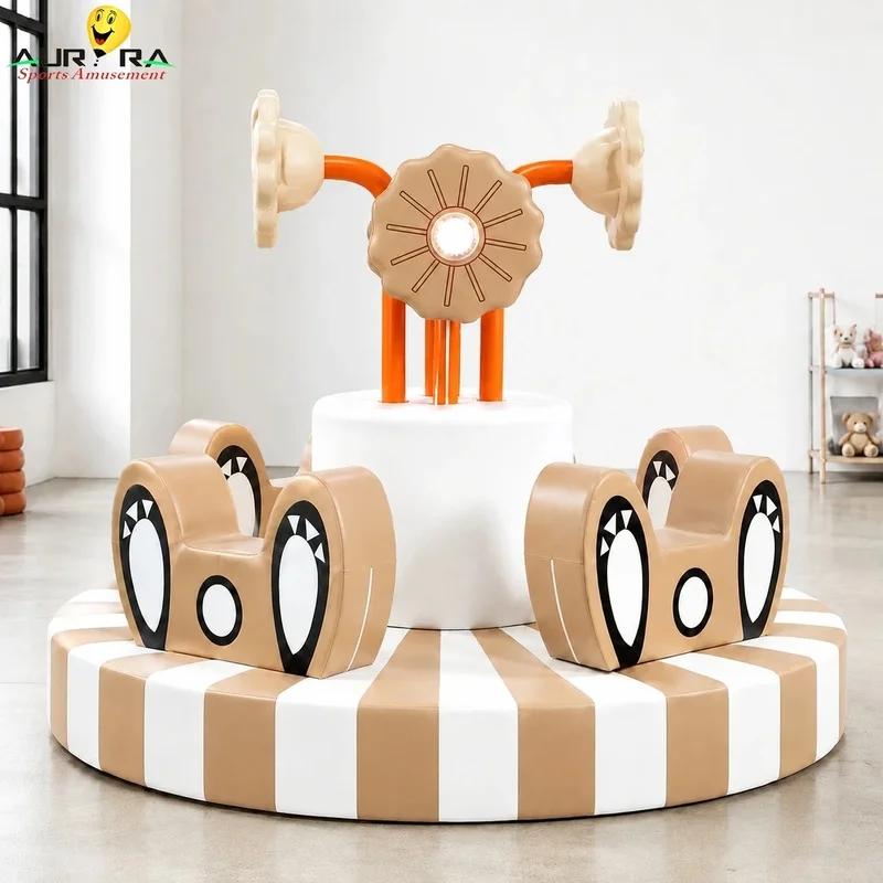 Soft Play Merry-Go-Round Self Moving Indoor/Outdoor Commercial Use Preschool Daycare Center Baby Toddlers Interactive Toys