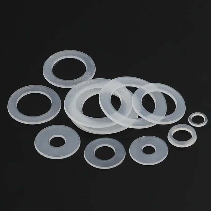 20-200pcs PE Nylon White Transparent Flat Washer Insulation Gasket Sealing Ring Flat Washer M2 M3 M3.5 M4 M5 M5.8 M6-M22