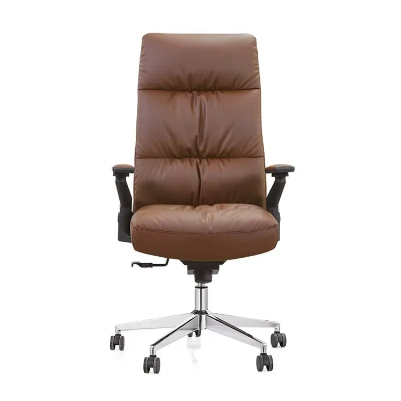 

Luxury Modern High Back Black Brown Genuine Leather Office Executive Swivel Chair