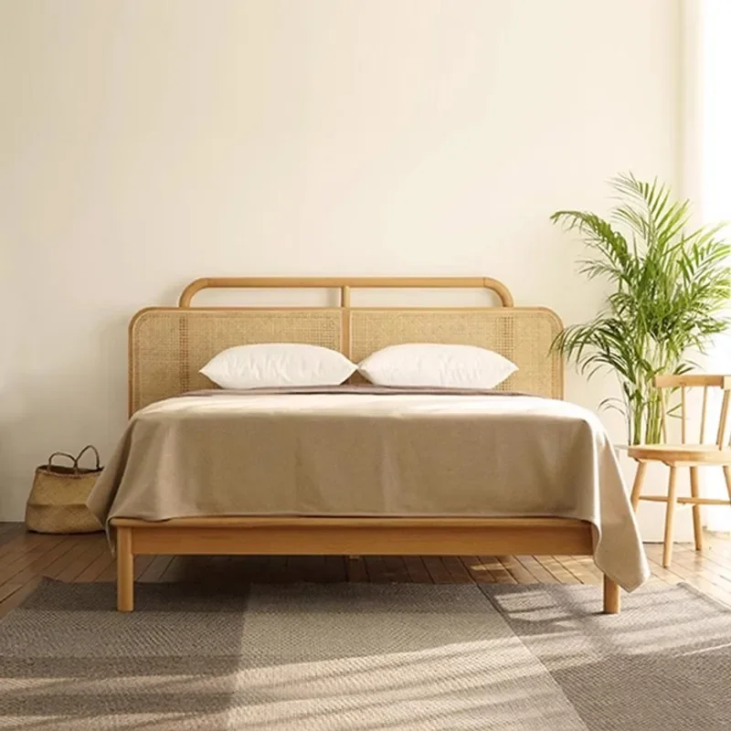 

أرائك غرف المعيشة أرائك غرف المعيشة luxury rattan home double bed Homestay furniture Nordic solid wood bed Japanese modern ligh