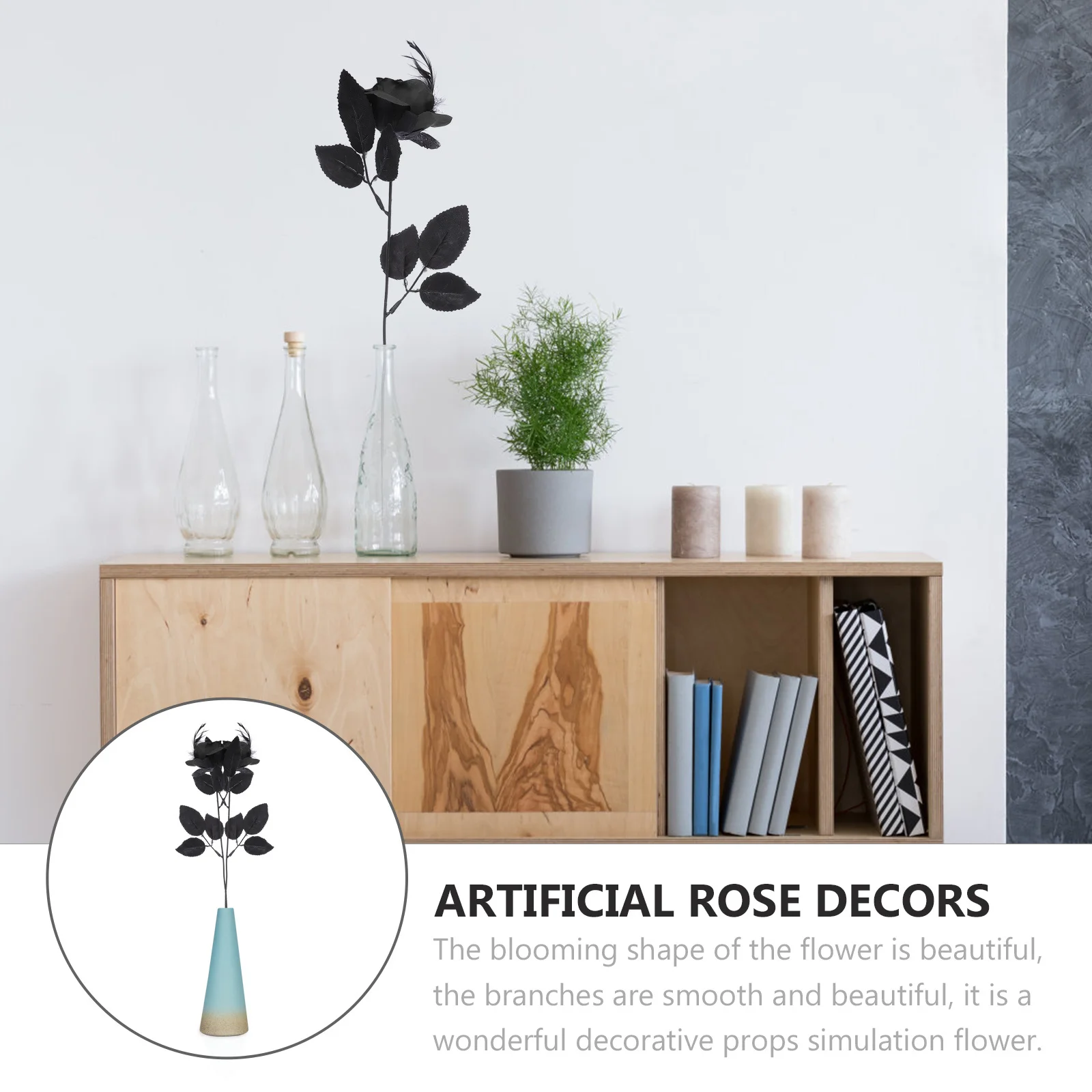 

5Pcs Artificial Rose Decors Realistic Faux Flower Bouquets for Wedding Party Stage Performance Decoration Artificial Rose Decors