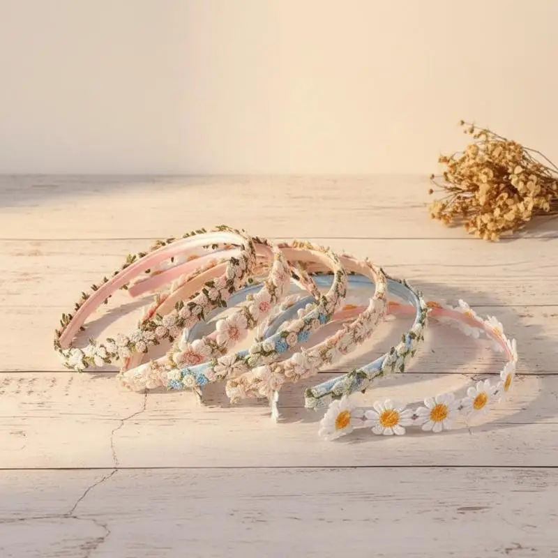 Floral Embroidered Hairband Cute Comfortable Hair Ornament 1Pcs for Facial Cleansing Travel Party Girls Hair Accessory