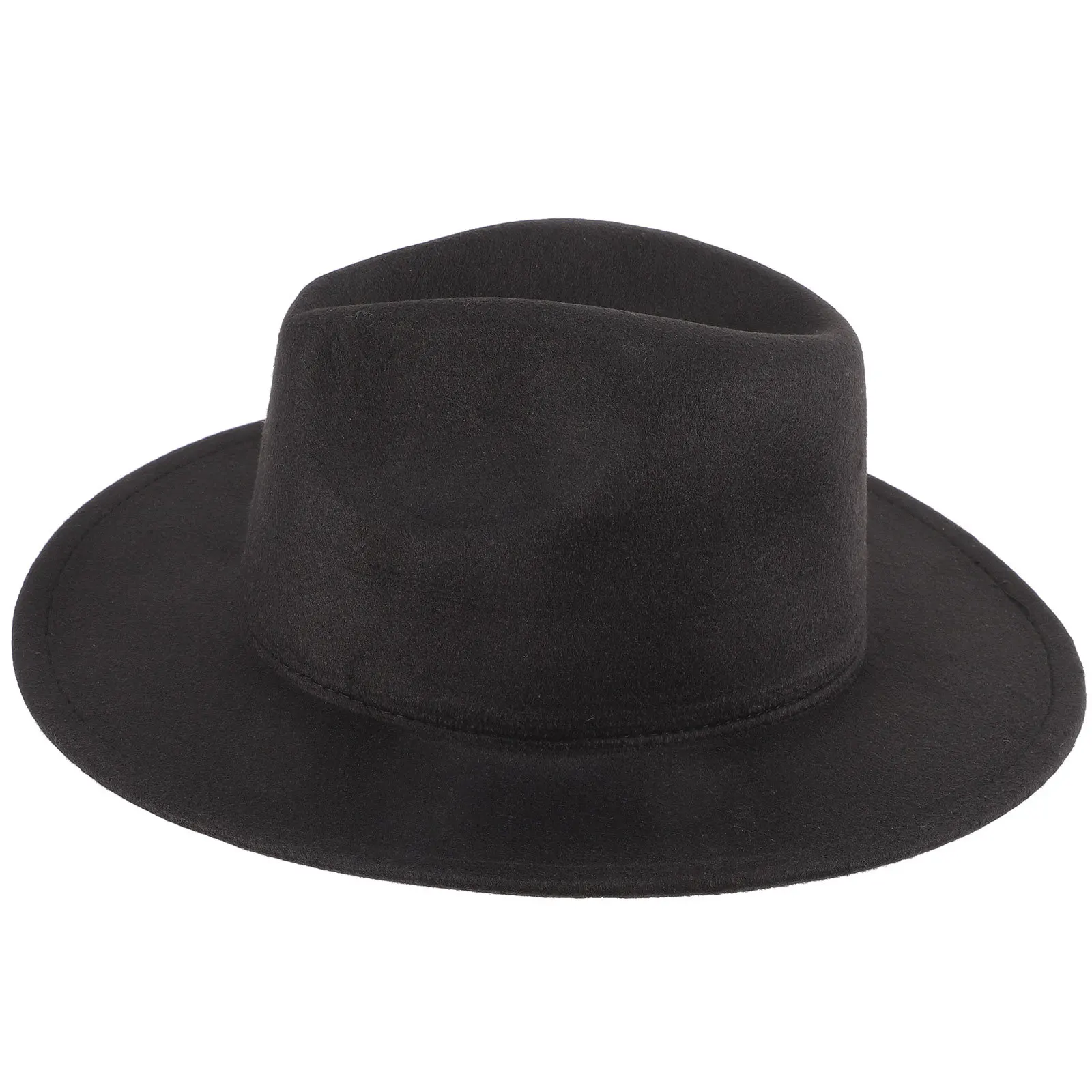 

Men Vintage Jazz Hat Black Wide Brim Lightweight Breathable Fashionable Classic Fedora for Party Costume Wear Daily Styling