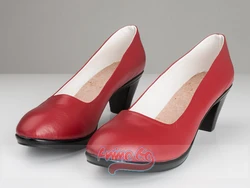 Anime Sailor Mars Hino Rei Cosplay Shoes Women Red High Heels for Halloween Role Play