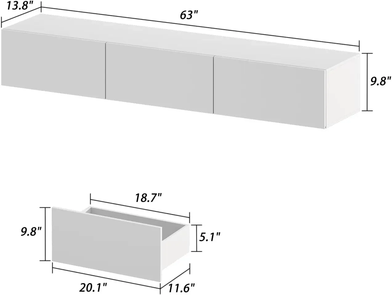 Floating LED TV Stand for TVs up to 70