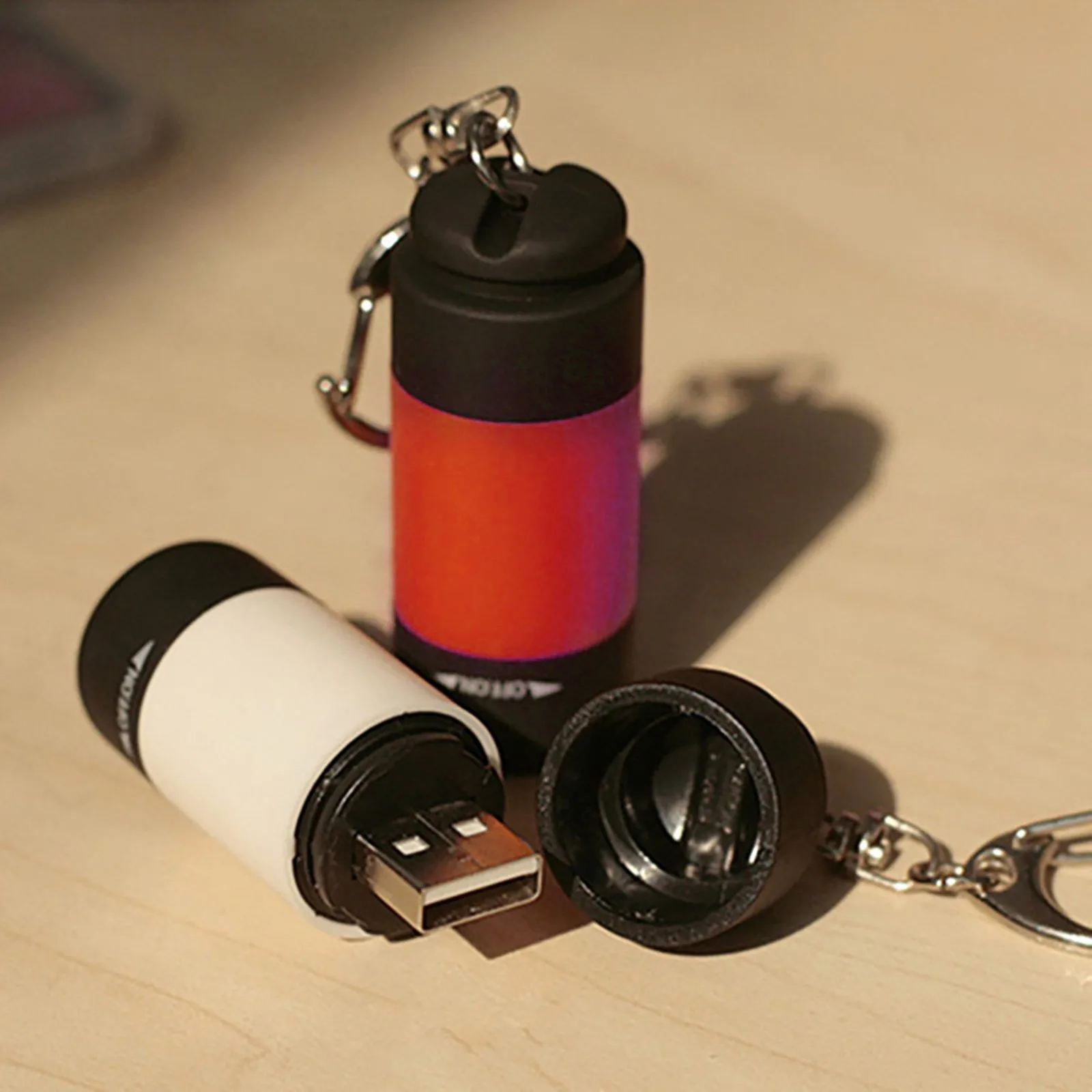 1pc-Ultra Bright Mini Flashlights USB Rechargeable Pocket Keychain Mini Flashlight LED Strong Light Waterproof Travel Portable