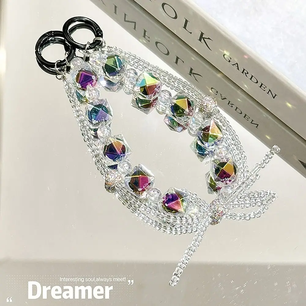 Colorful Hanging Cord Mobile Phone Strap Beaded Double Layer Handmade Phone Charm Rope Anti-lost Mobile Chain Lanyard Universal