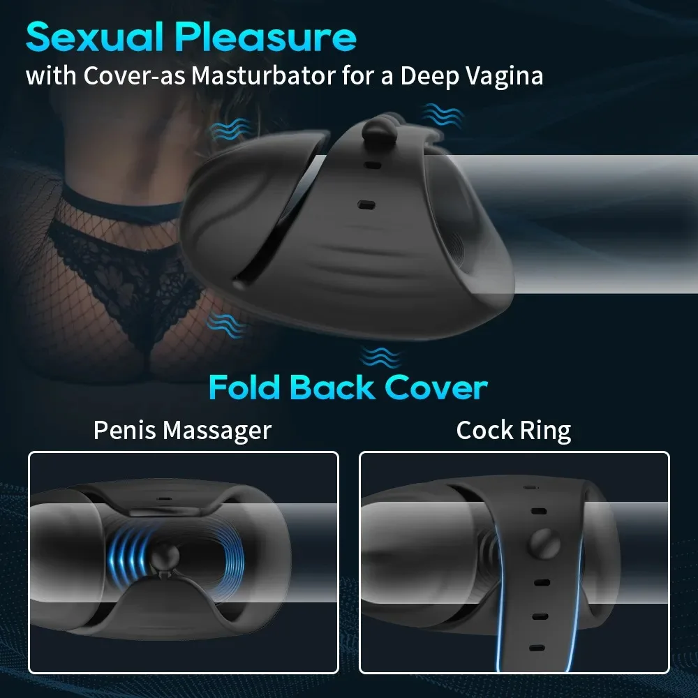 Adjustable 3 in 1 Penis Trainer Vibrator Male Masturbator 10 Vibration Modes Glans Stimulater Massager Sex Toys for Men Pleasure