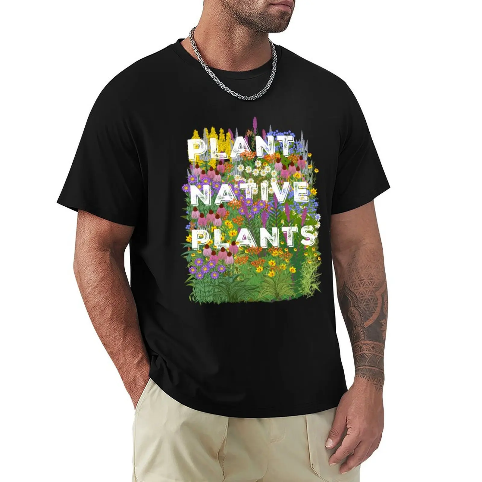 PLANT NATIVE PLANTS T-Shirt Basic Tee Shirt for Everyday Outfit