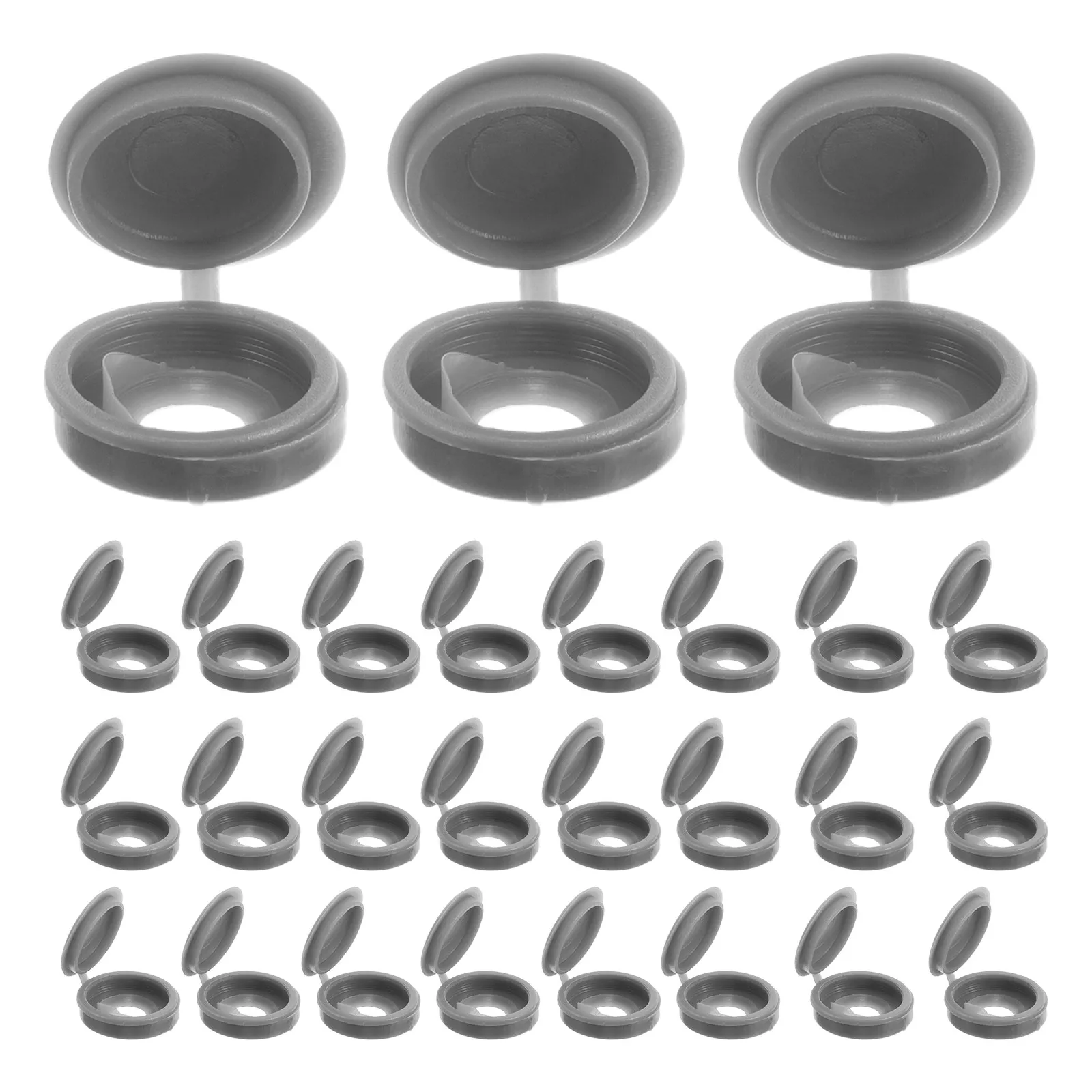 200Pcs Decorative Screw Caps Plastic Hinged Flip Top Covers for Furniture Cabinets Tables Chairs Shutters Easy Install Aesthetic