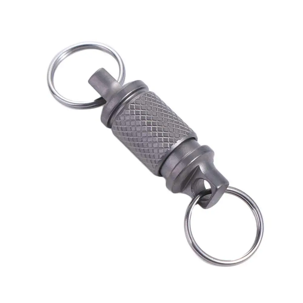 

Detachable Titanium Alloy Keychain 360 Degree Rotation Portable Car Keychain Without Tangling Durable Rotate Buckle Camping
