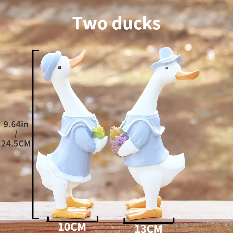 DIY Handmade Idyllic Simulation Resin Duck Animal Home Garden Courtyard Decoration Balcony Patio Decoration Garden Decor Statues