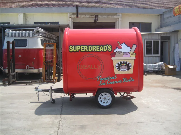 ห้องครัวมือถือ Street Food Trailer รถเข็นกาแฟกลางแจ้งรถบรรทุกหยอดเหรียญอาหารการออกแบบ Kiosk อาหารขนาดเล็ก