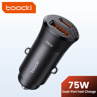 Toocki 75W USB Car Charger QC 3.0 PD 3.0 PPS Type C Quick Charger For iPhone Xiaomi Huawei Samsung PD 75W Fast Car Phone Charger