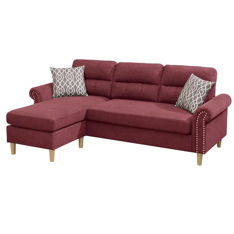 طقم أريكة مقطعية قابلة للعكس لغرفة المعيشة - تصميم حديث، تنجيد مريح، وتخطيط متعدد الاستخدامات