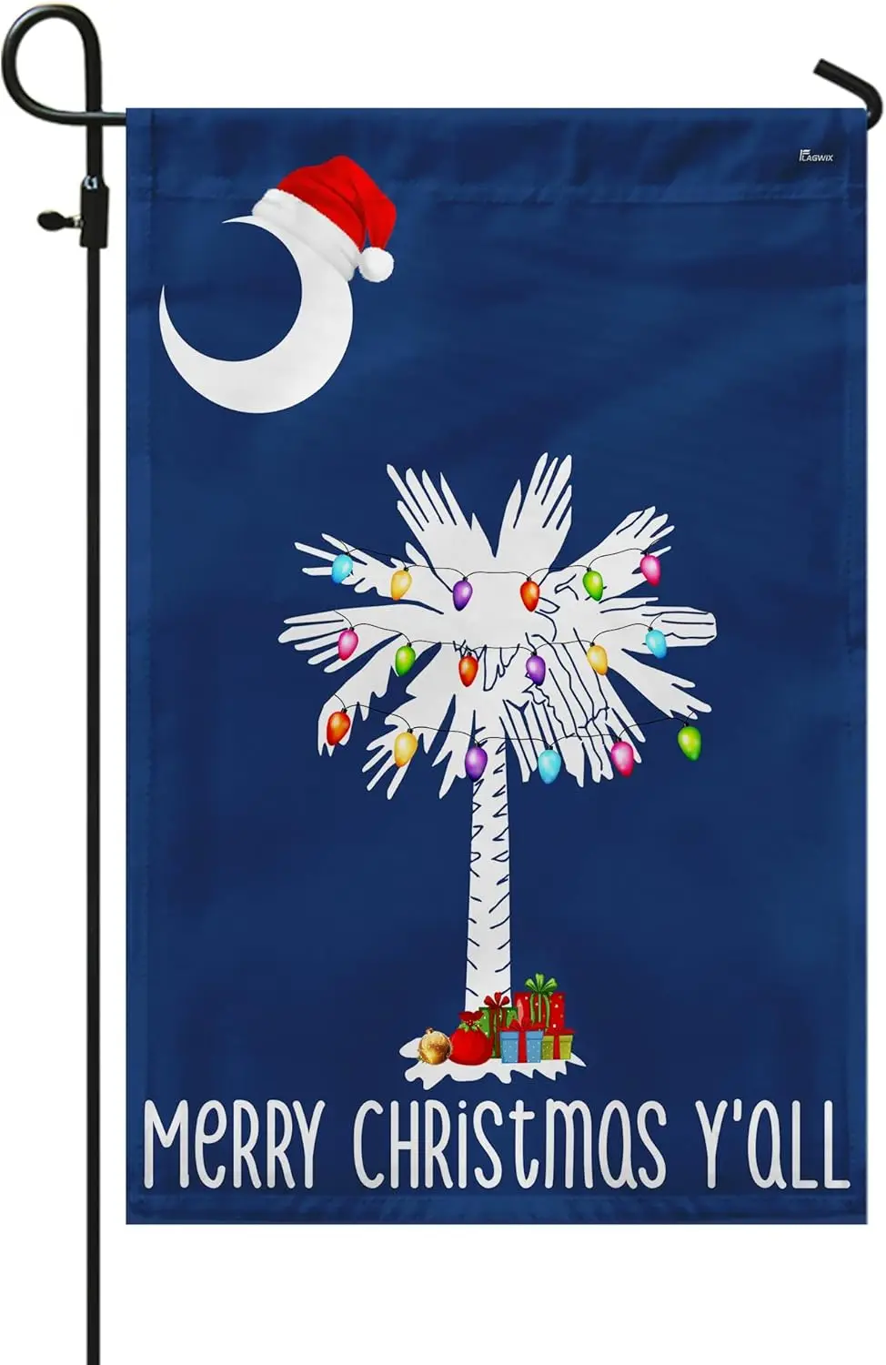 FLAGWIX South Carolina Christmas Flag, Palmetto Tree Flag Decorations - Garden Flag 12x18, Home, Garden Decor - South Carolina S