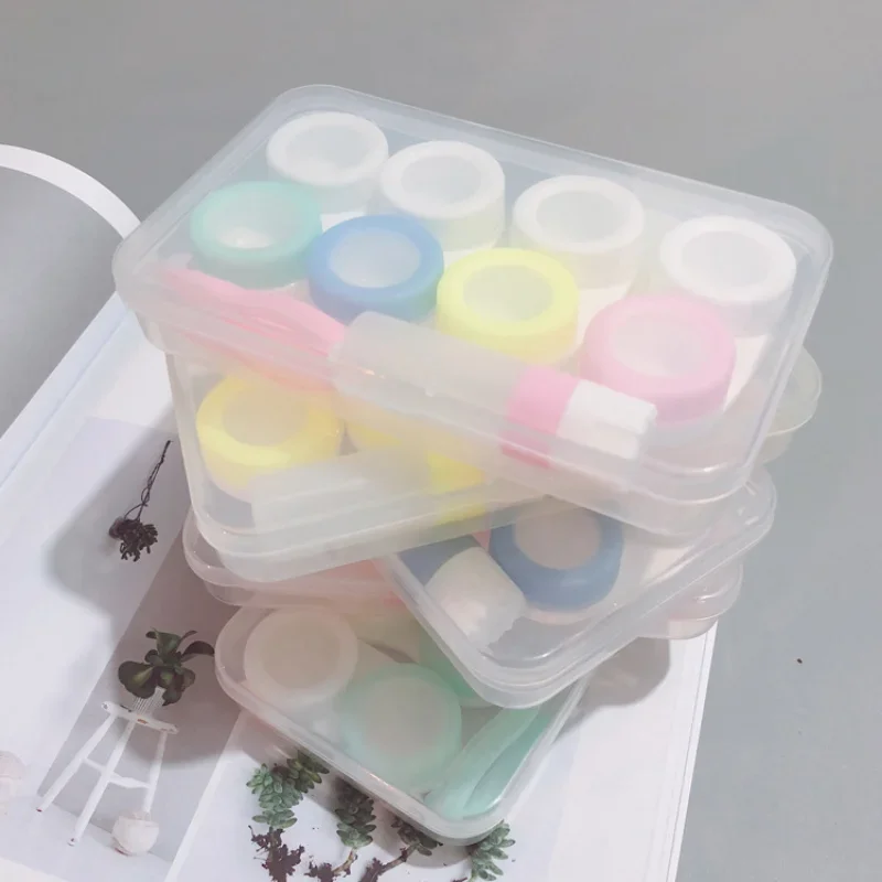 

Чехол для контактных линз ярких цветов, контейнер для косметических линз, портативный дорожный набор, чехол для контактных линз, чехол для хранения линз