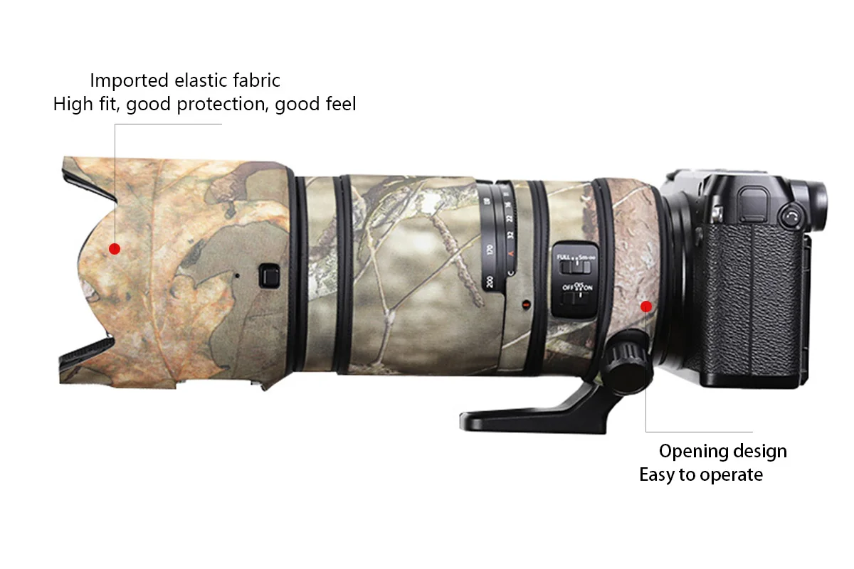 CHASING BIRDS camouflage lens coat for FUJI GF 100 200 F5.6 R LM waterproof and rainproof lens protective cover fujifilm 100-200