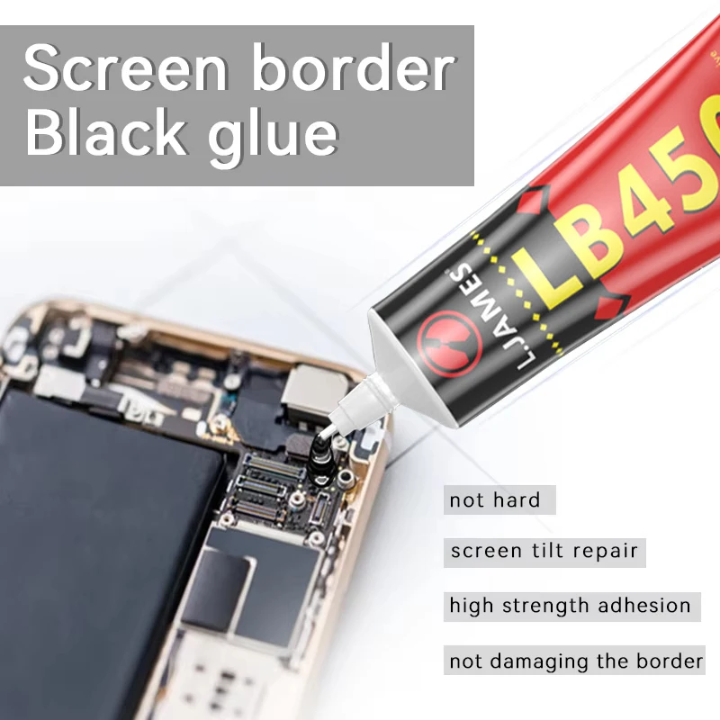 

LB450 Black Contact Cellphone Tablet Repair Adhesive Strong Glue 15ML/50ML/110ML with Fine Needle Outlet Office Study Supplies