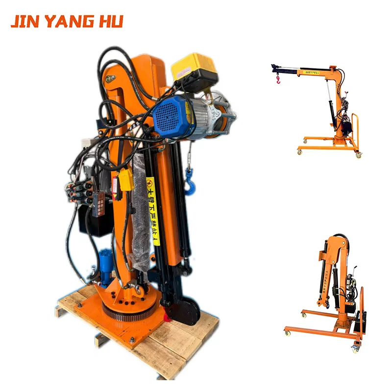 Portable Load 1T 2T Mobile Hydraulic Crane Mini Jib Crane for Truck Mounted Vehicle Cargo Loading and Material Handling Tool