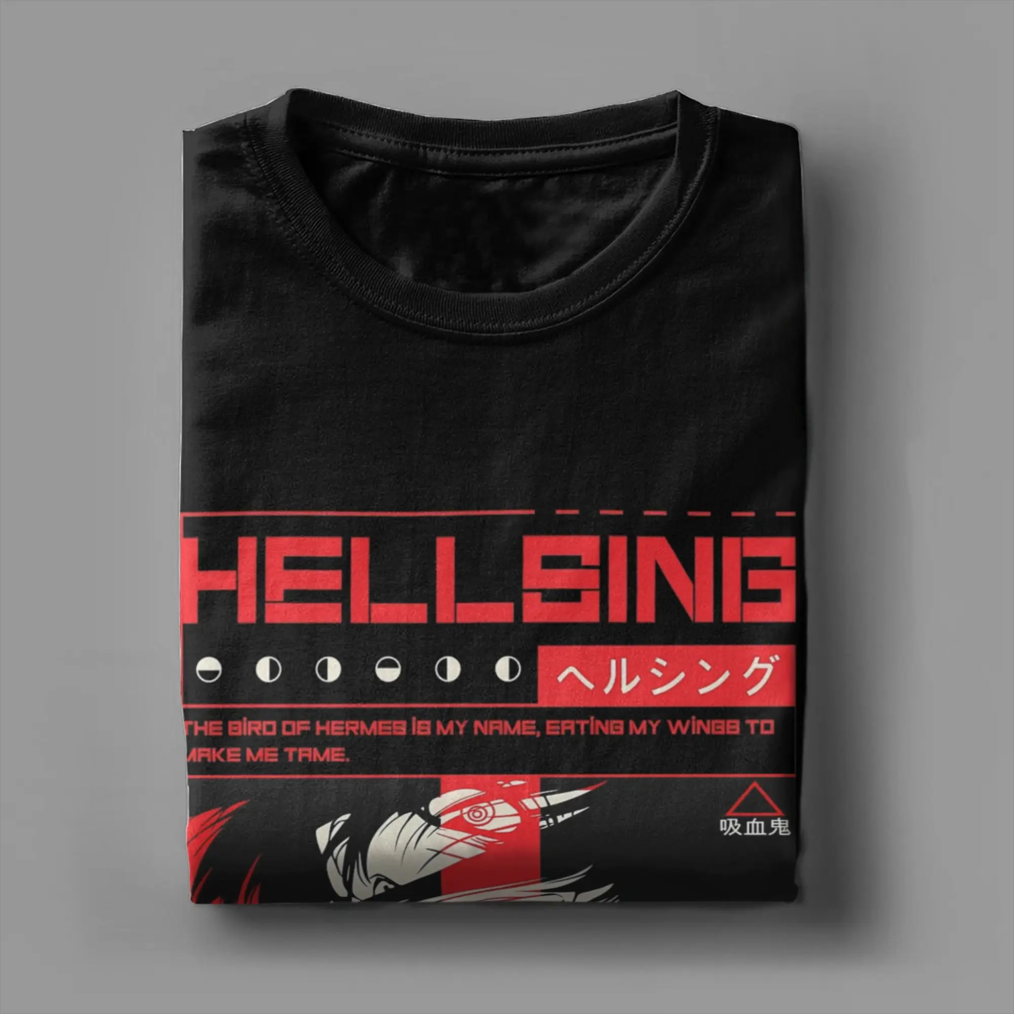 تي شيرت رجالي Alucard Hellsing تي شيرت إبداعي من القطن الخالص بأكمام قصيرة تي شيرت برقبة دائرية ملابس مقاس كبير #4