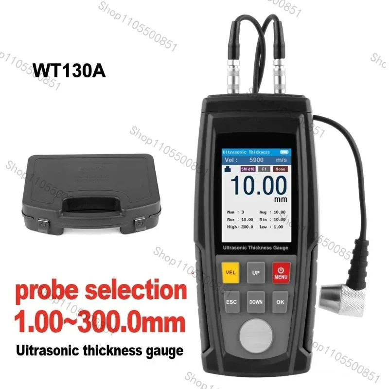 Digital Ultrasonic Thickness Gauge WT130A High Accuracy Range 0.039 11.81 Probe for Metal/Nonmetal Materials Steel