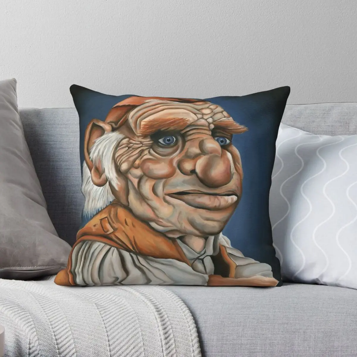 Hoggle Oil Painting Square Pillowcase Polyester Linen Velvet Pattern Zip Decor Pillow Case Room Cushion Case 18