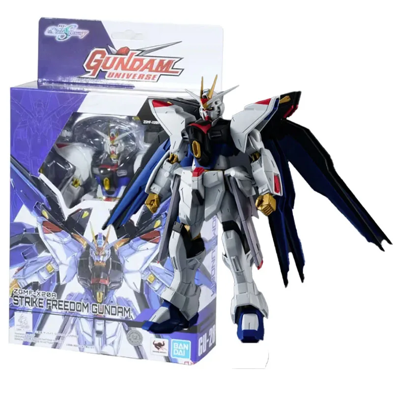 Bandai Genuine Figure Gundam Model Kit Gundam Universe GU 28 ZGMF-X20A Strike Freedom Gundam Collection Action Figure Model Toys