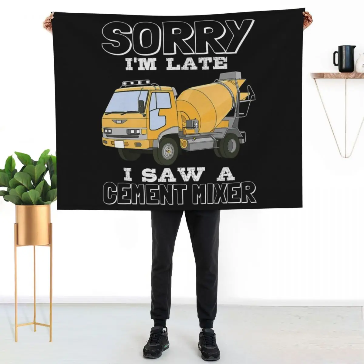 Funny Concrete Mixer Truck Cement Construction Workers Gifts Premium T-Shirt Throw Blanket Thermal Moving Blankets