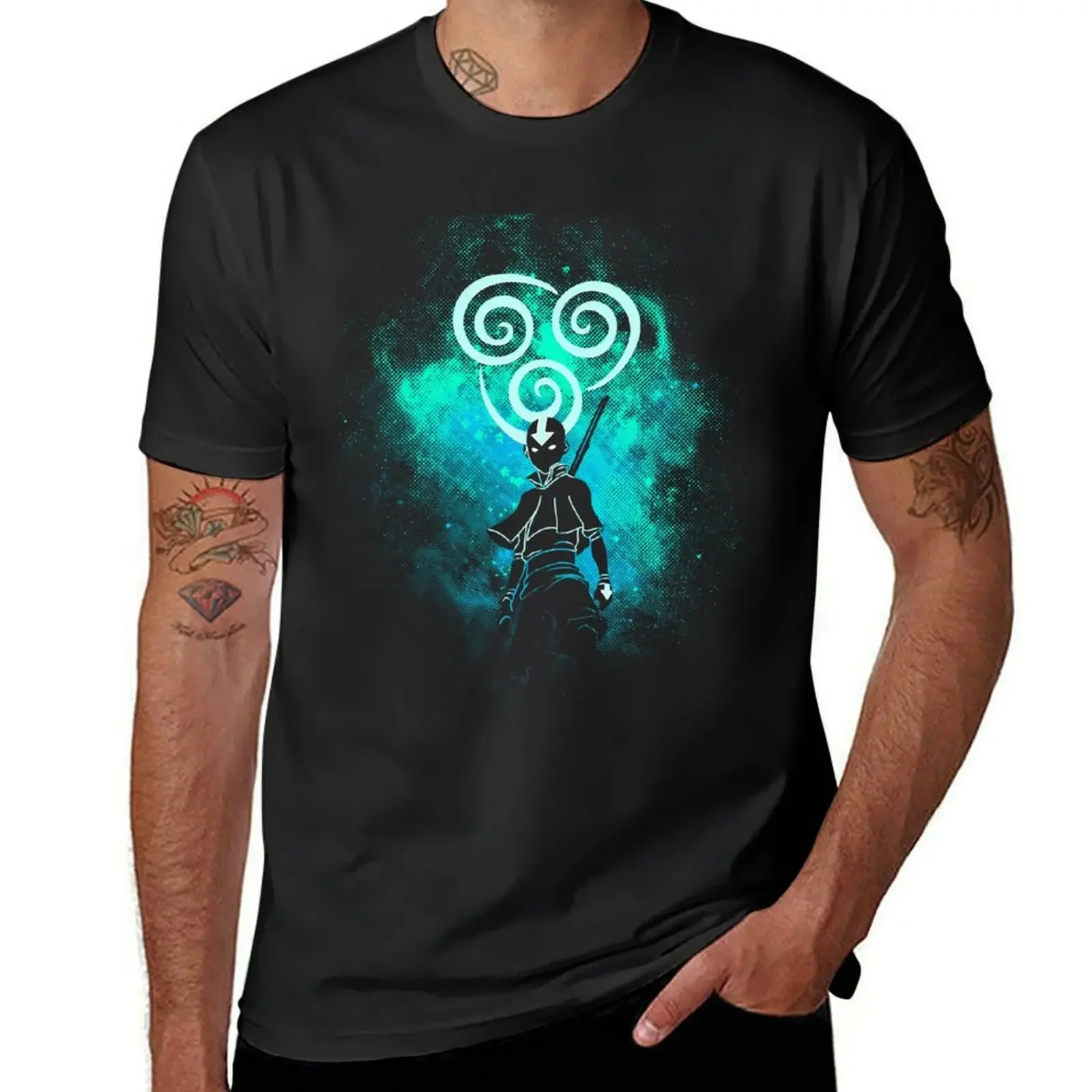 Camiseta Air Art para hombre, ropa hippie, blanca, talla grande