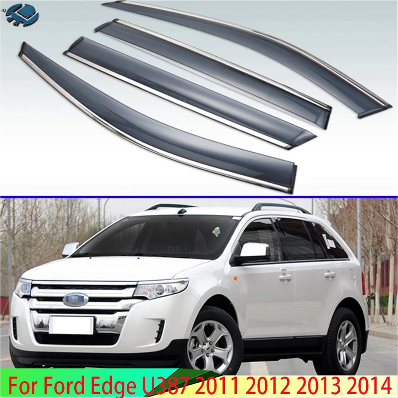 

For Ford Edge U387 2011 2012 2013 2014 Plastic Exterior Visor Vent Shades Window Sun Rain Guard Deflector 4pcs