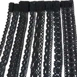 (5 Meters/roll) Black Cotton Embroidery Hollow Out Ribbon Fabric Decoration DIY Decorative Sewing Handmade Craft Materials