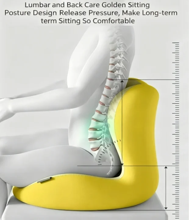 New High-end Memory Foam Ergonomic Buttocks Support L-shaped Cushion with Removable Cover for Office/Hotel/Home Use