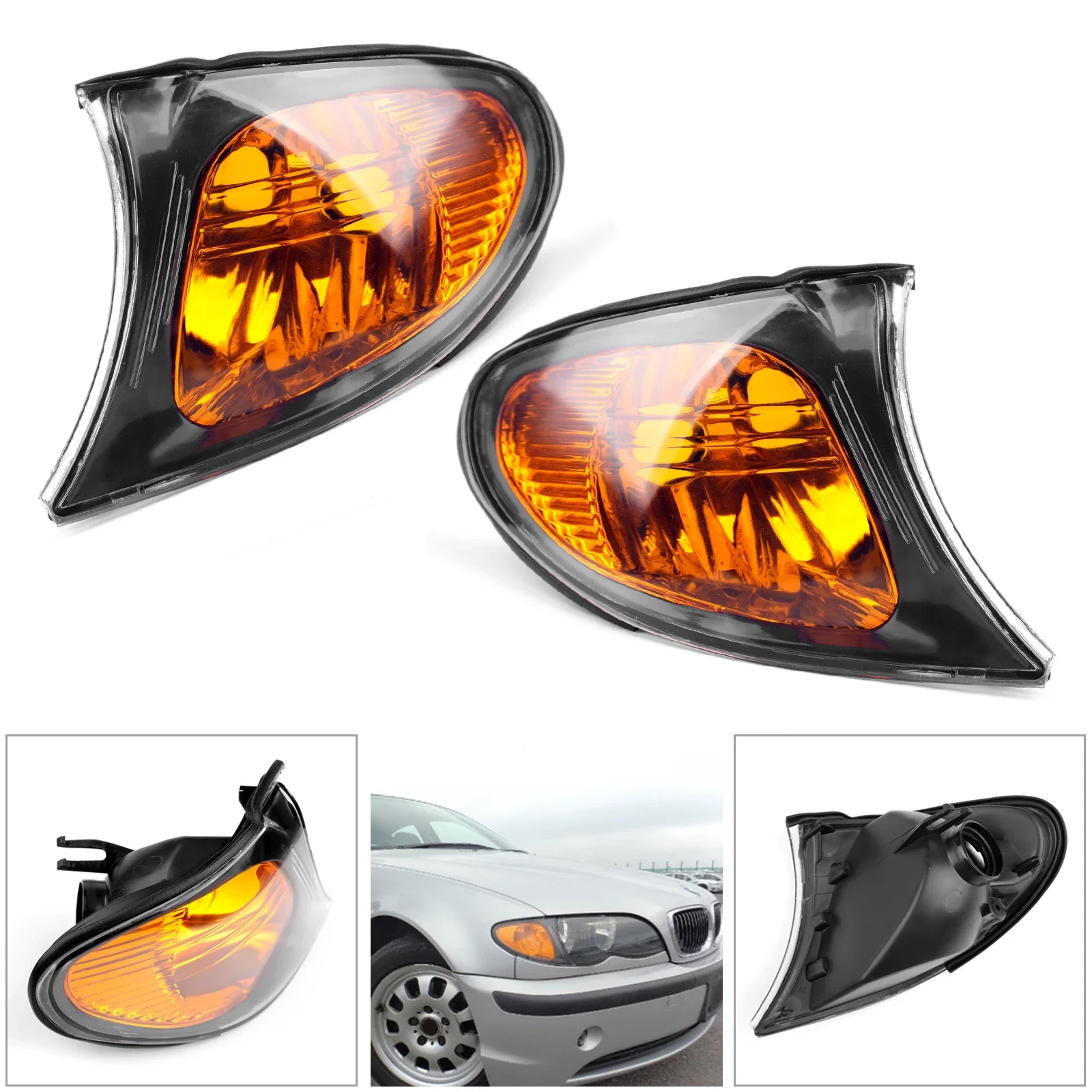 

For BMW 3 Series E46 02-05 318i 320i 325i 330i Yellow Car Front Indicator Park Turn Signal Corner Lights White