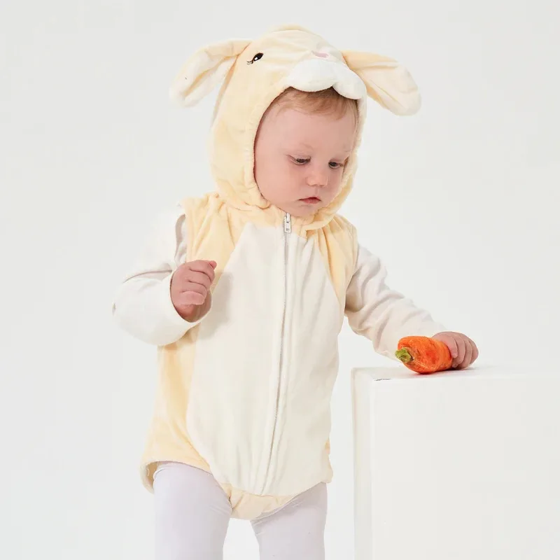 زي Umorden Cutie Baby Infant Rabbit Bunny لعيد الفصح والهالوين مع قلنسوة بدون أكمام 0-18 شهرًا
