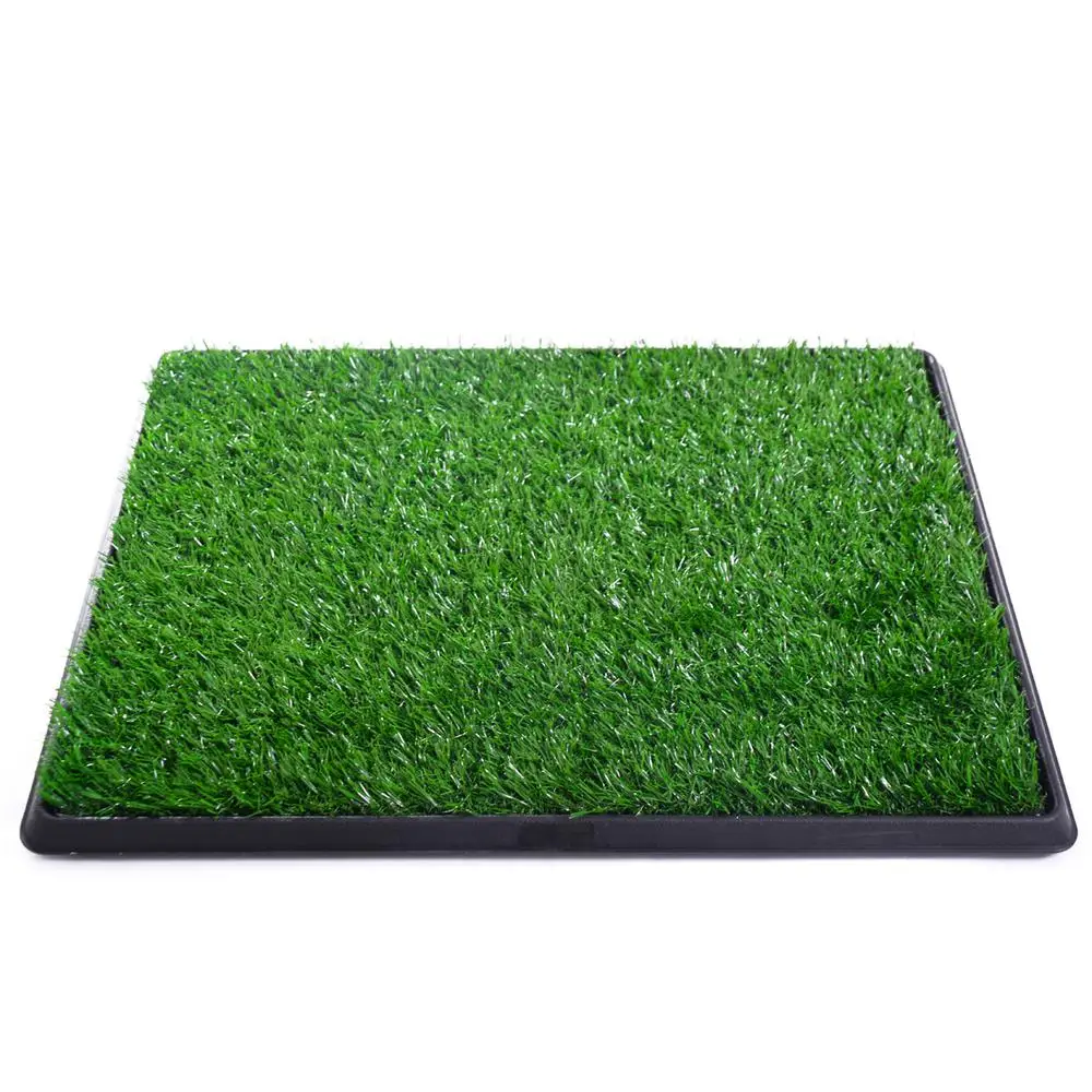 

Realistic Artificial Grass Dog Potty Pad with Leak-Proof Tray for Indoor Outdoor Pet Training Easy Clean 20x25 Inches
