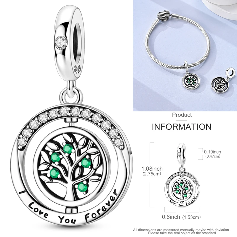 925 Sterling Silber Charm-Perlen Vierblättriges Kleeblatt Delfin Sonne Mond Kirsche Motorrad Reise DIY Armband Halskette Geschenk für Frauen – Detail 18