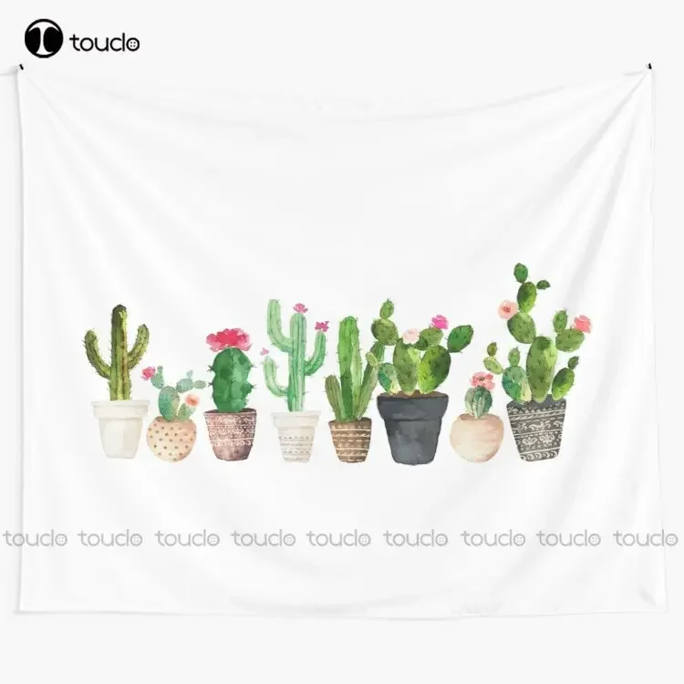 Cactus Succulent Plant Plants Flower Flowers Floral Tapestry Wall Tapestry Cheap Blanket Tapestry Bedroom Bedspread Decoration
