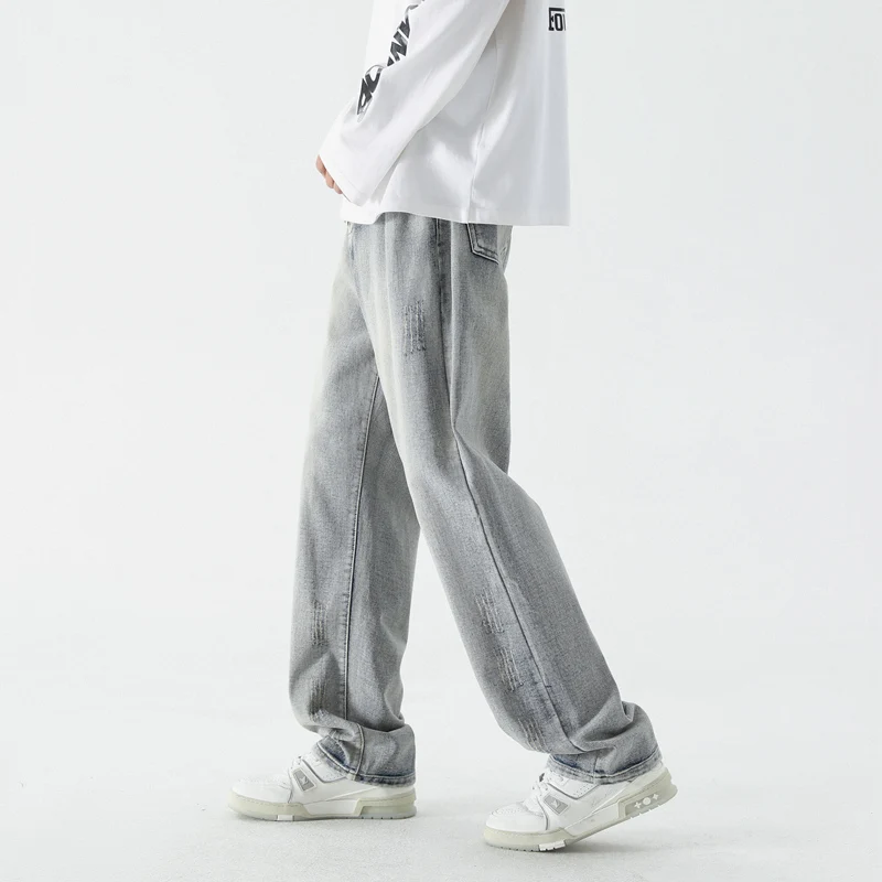 

Spring 2023 New Men's Washed Scrub Pants Men's and Women's Fashion Denim Floor Pants