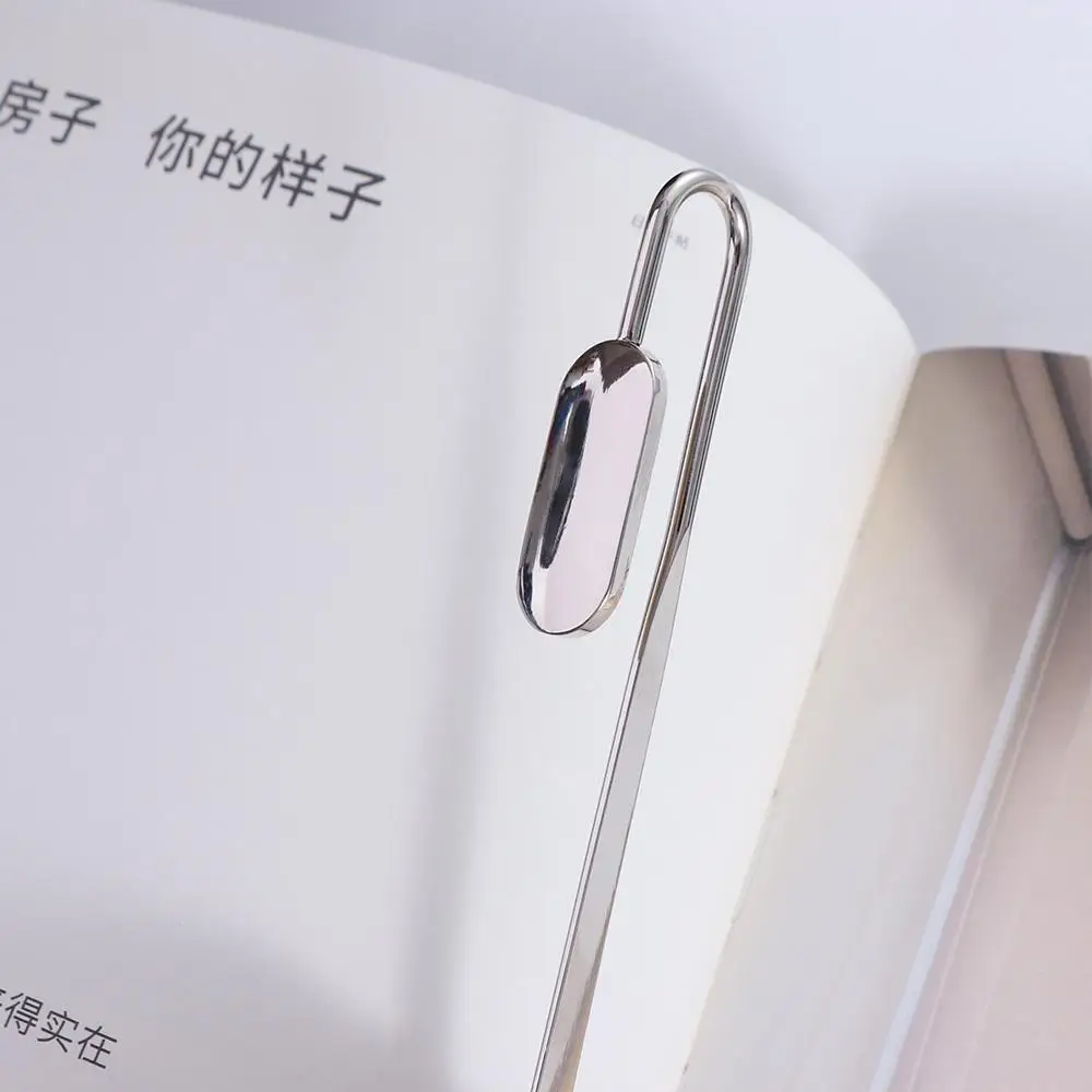 Creative Swan Neck Bookmark Reading Supplies Help Reading Round Metal Book Cilp Silver Book Page Marker Book Page Holder