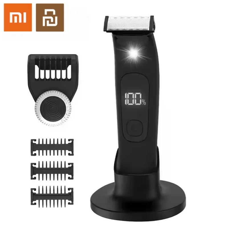 Xiaomi Youpin Single Blade Electric Beard Trimmer and Shaver With Lights Adjust Guide Comb for 360 Face Body Trims Edges Clipper