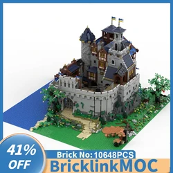 NEW 10648pcs European Medieval Street View Black Falcon Royal Castle model DIY creative ideas Retro childToy BirthdayGift blocks